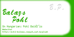 balazs pohl business card